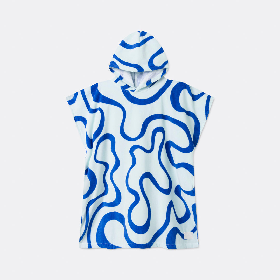 Blå Wavy Badeponcho Barn