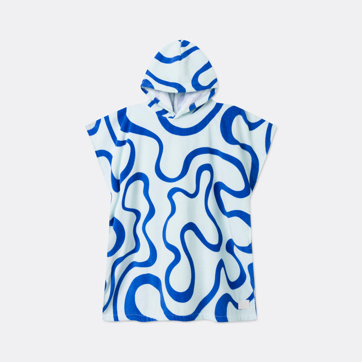 Blå Wavy Badeponcho Barn