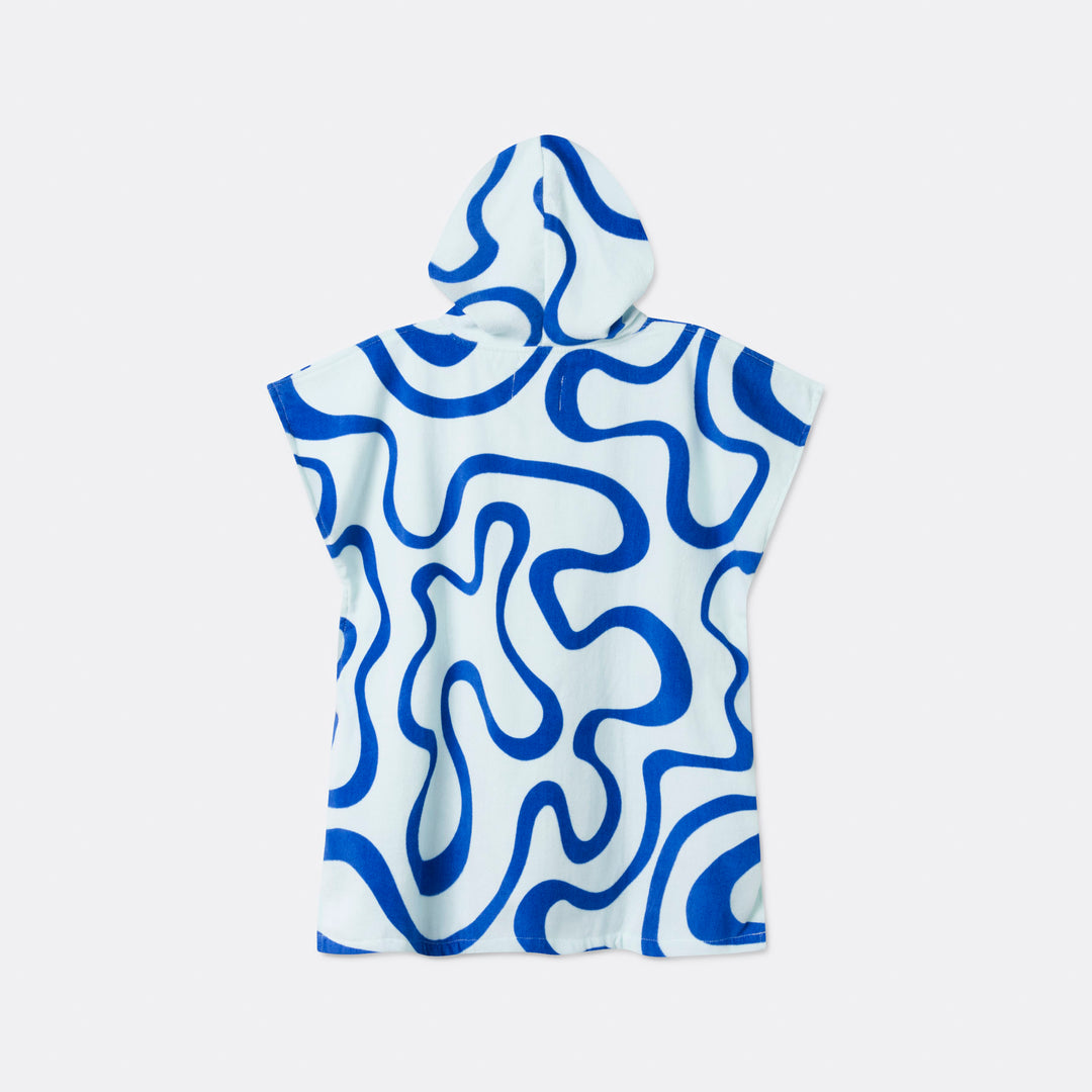 Blå Wavy Badeponcho Barn
