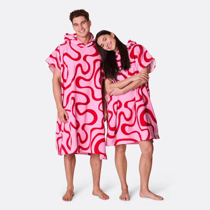 Rosa Wavy Badeponcho