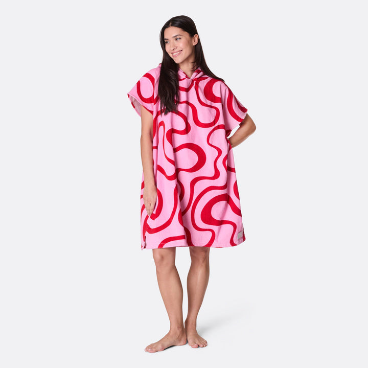 Rosa Wavy Badeponcho