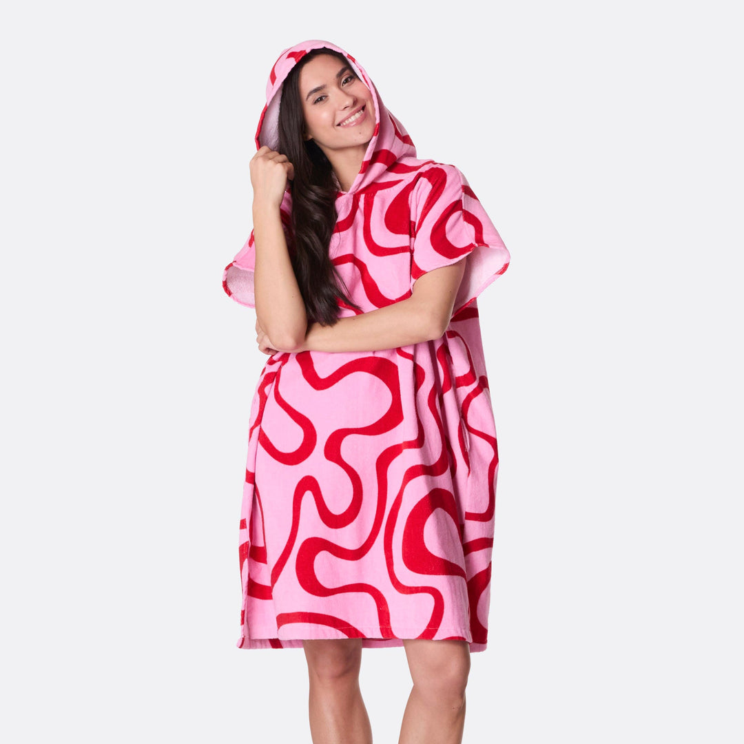 Rosa Wavy Badeponcho