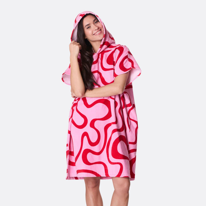 Rosa Wavy Badeponcho
