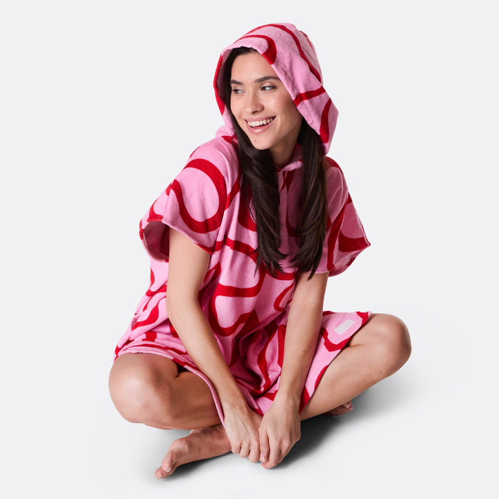 Rosa Wavy Badeponcho