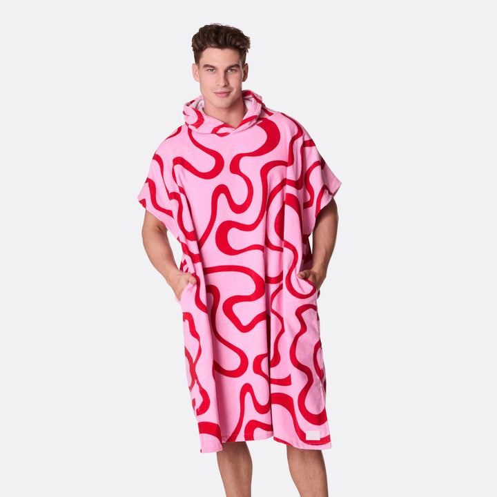 Rosa Wavy Badeponcho