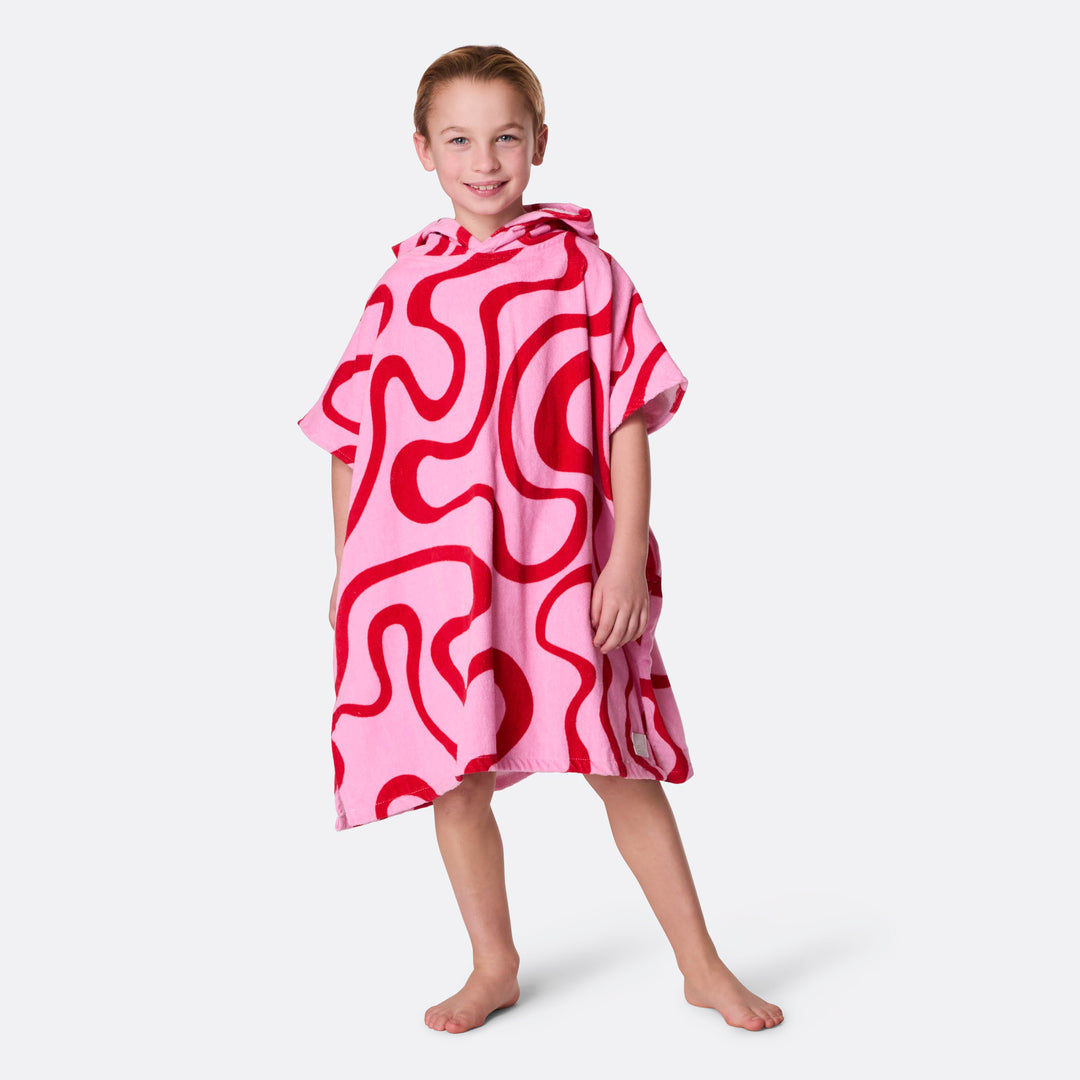 Rosa Wavy Badeponcho Barn