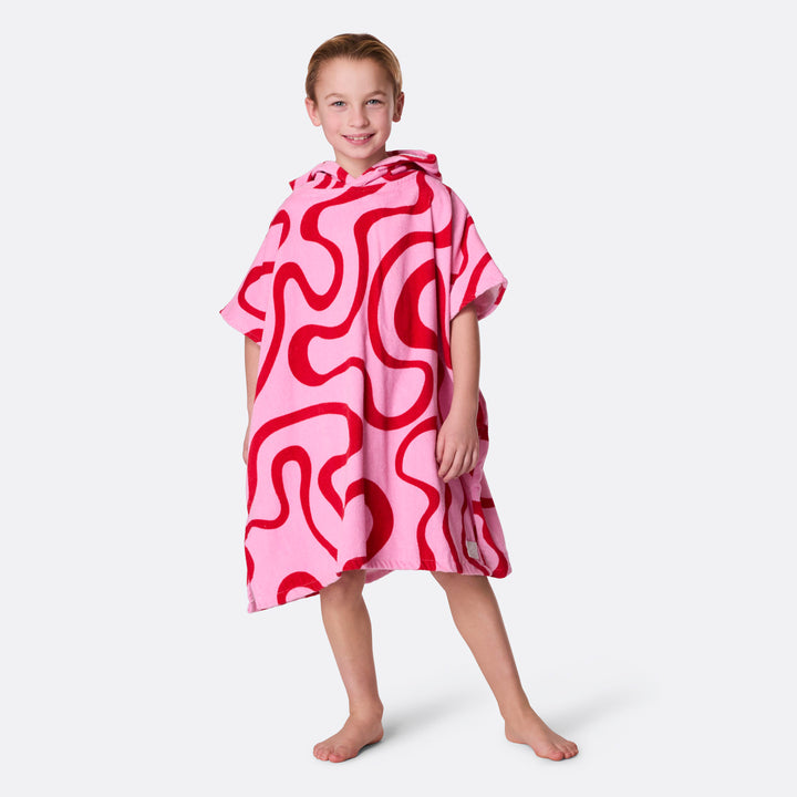 Rosa Wavy Badeponcho Barn