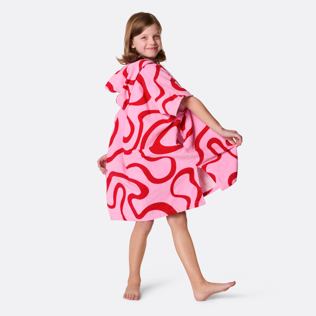 Rosa Wavy Badeponcho Barn