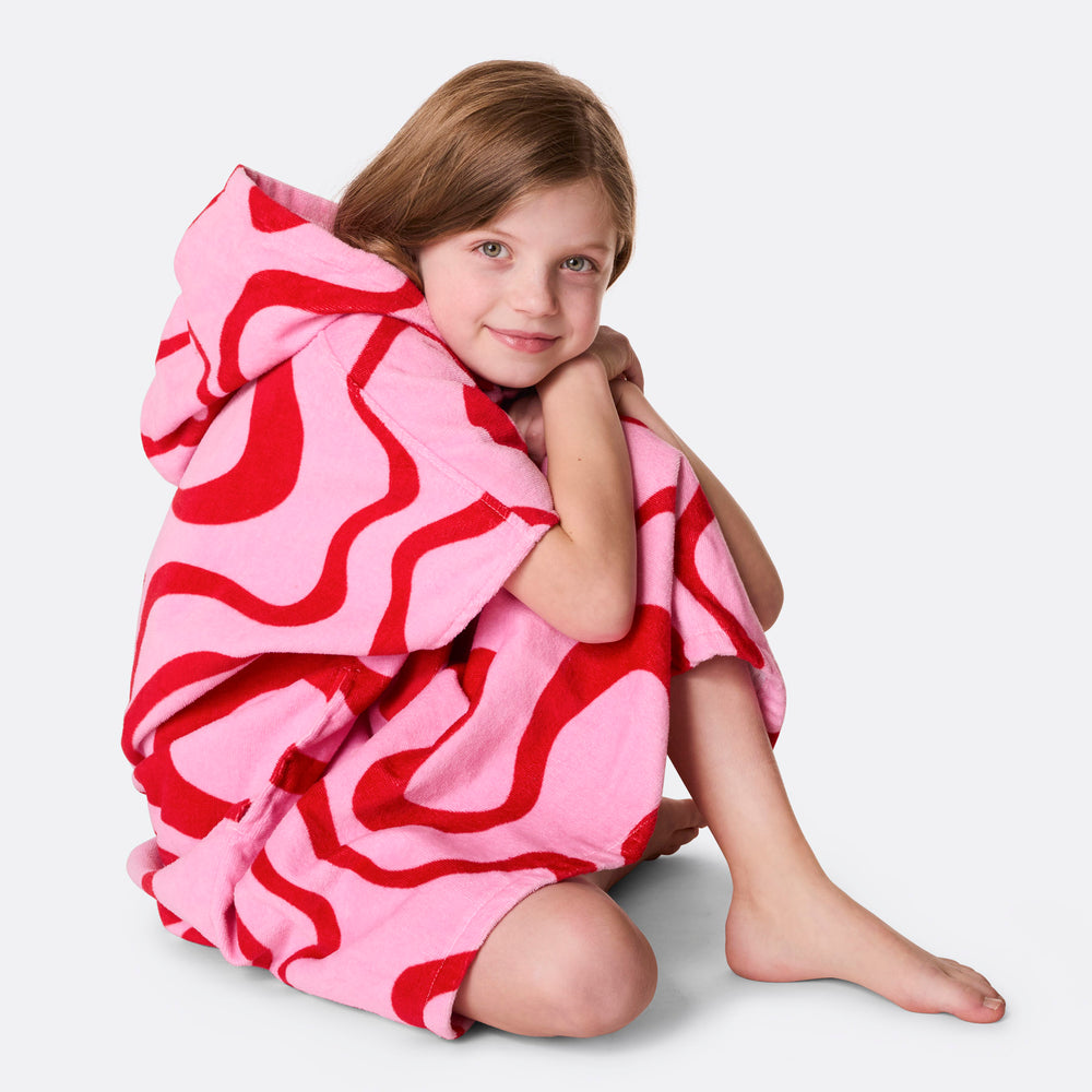Rosa Wavy Badeponcho Barn