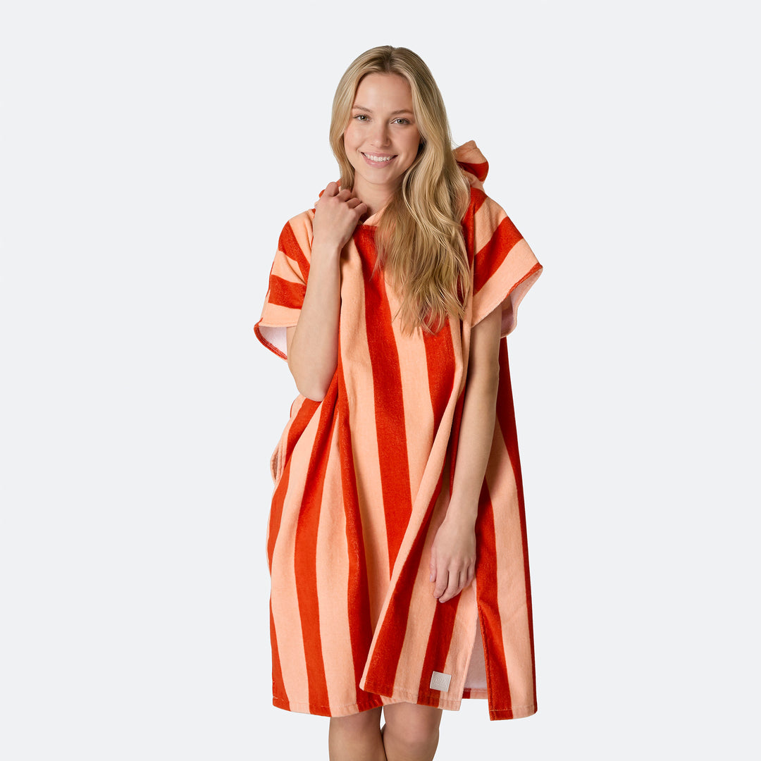 Stripete Rød Badeponcho