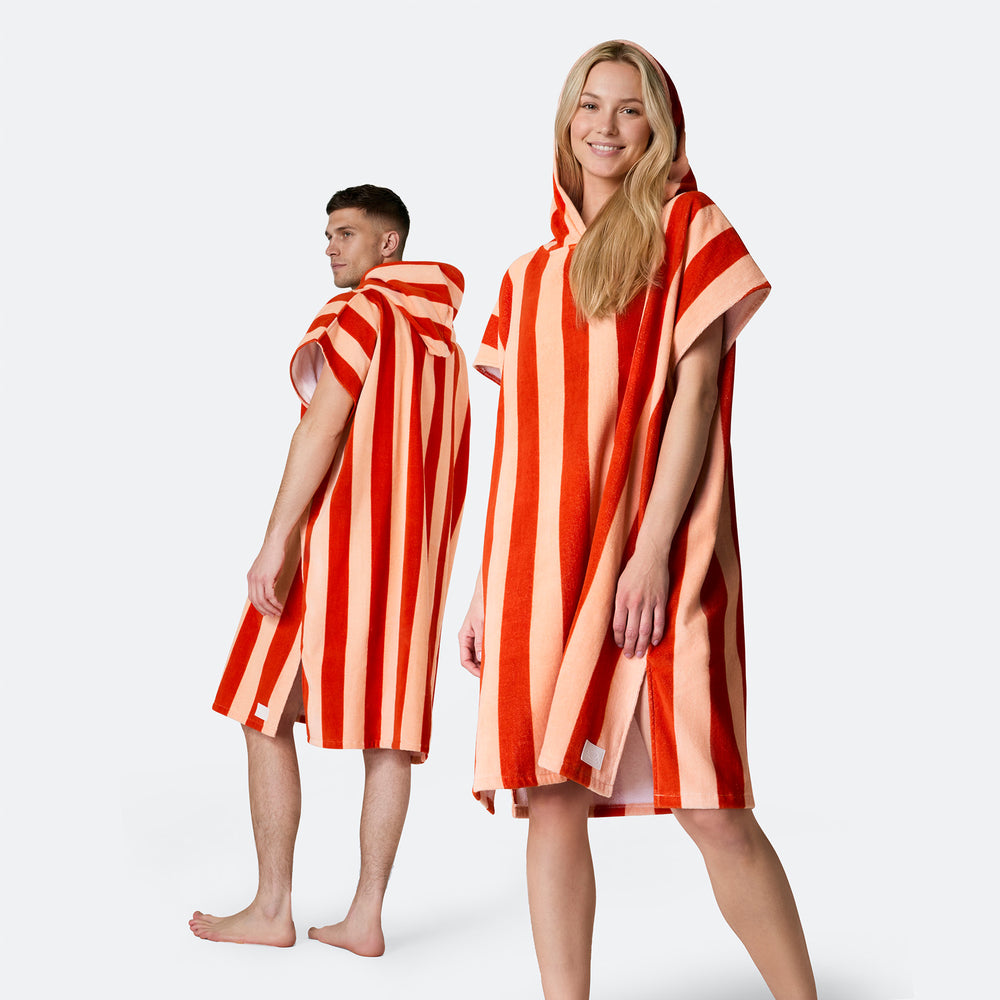 Stripete Rød Badeponcho