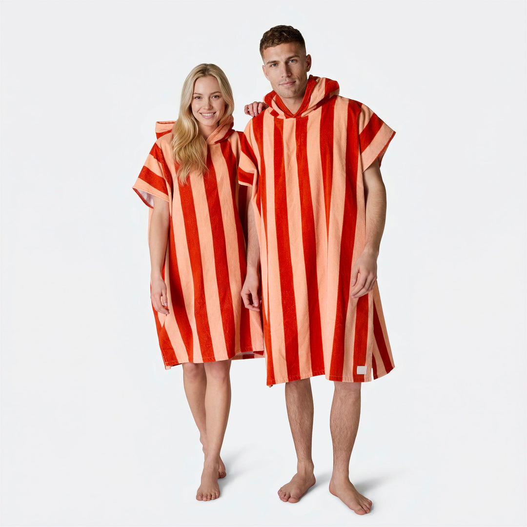 Stripete Rød Badeponcho