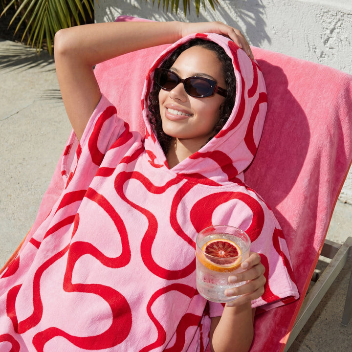 Rosa Wavy Badeponcho