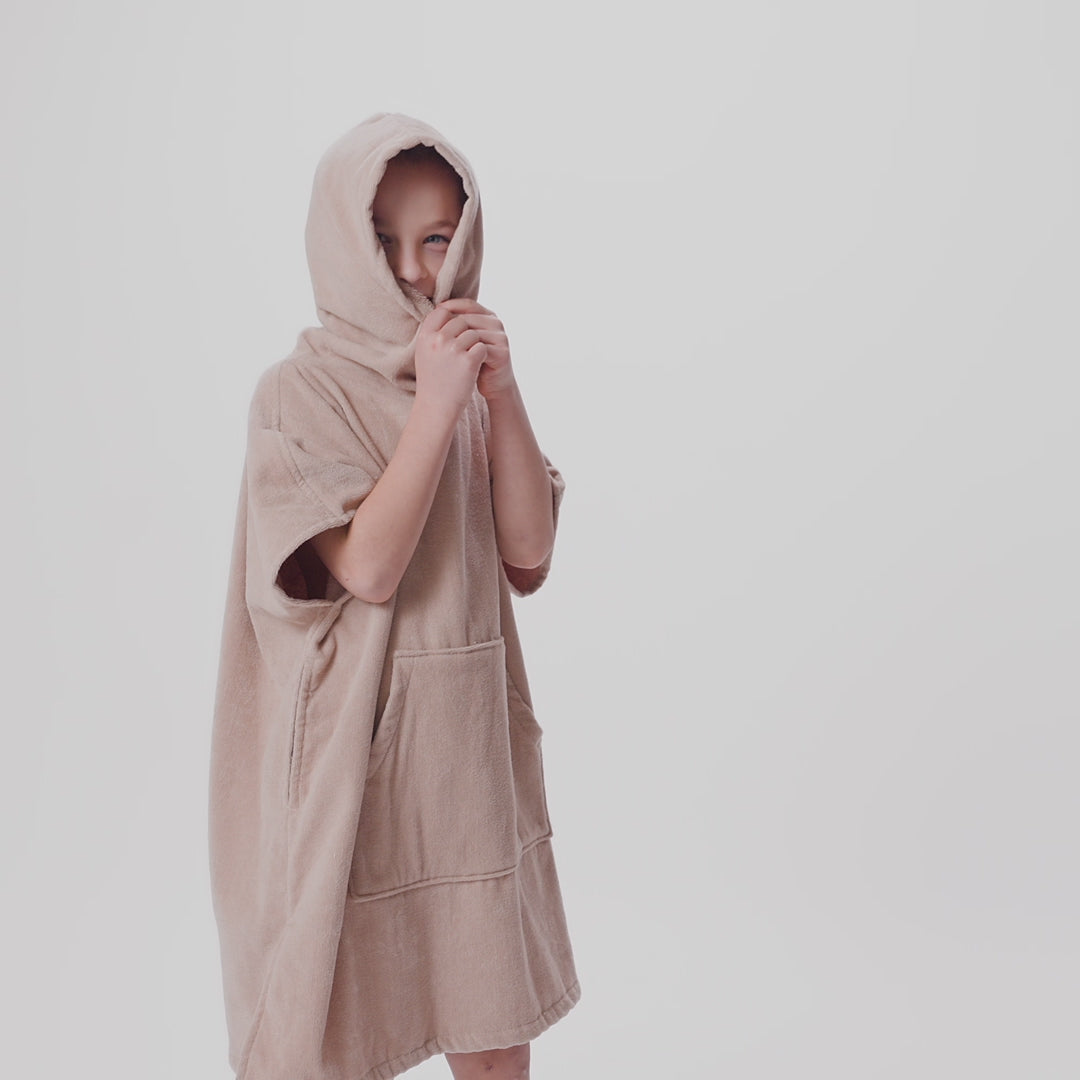 Beige Badeponcho Barn