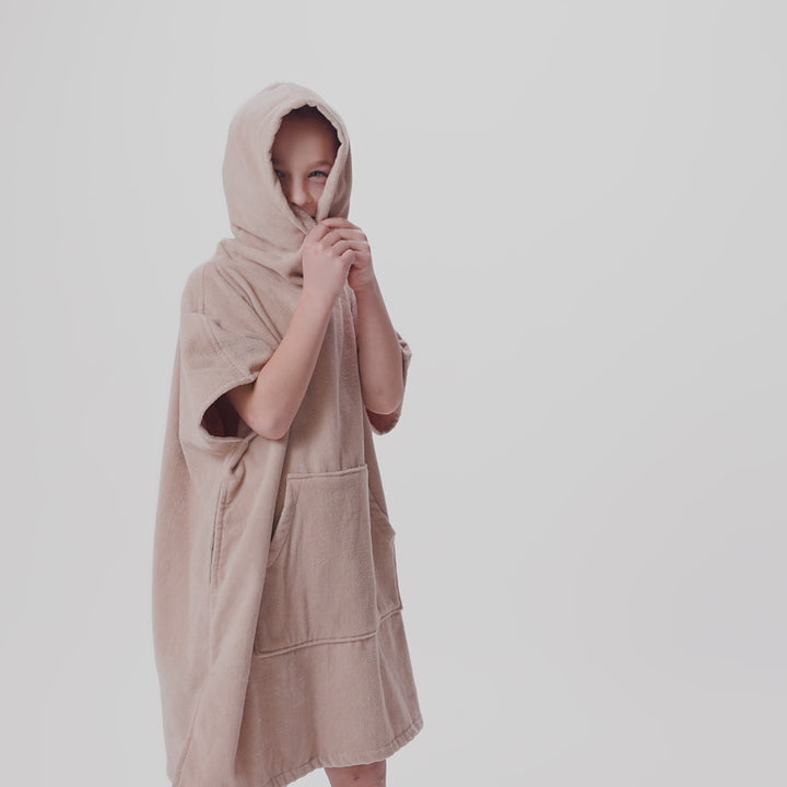 Beige Badeponcho Barn