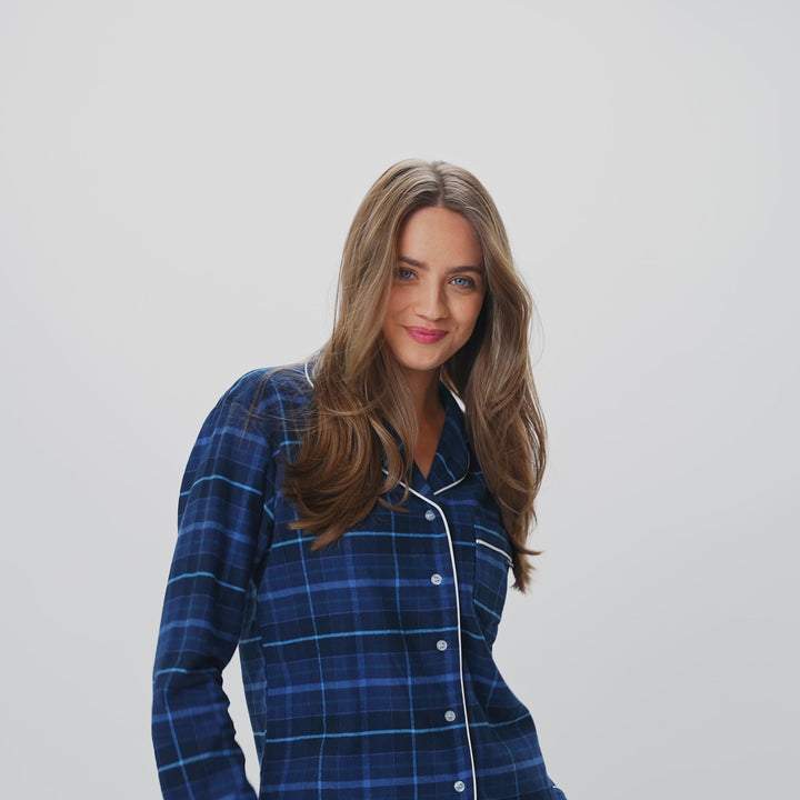 Flanell Blå Julepysj Dame