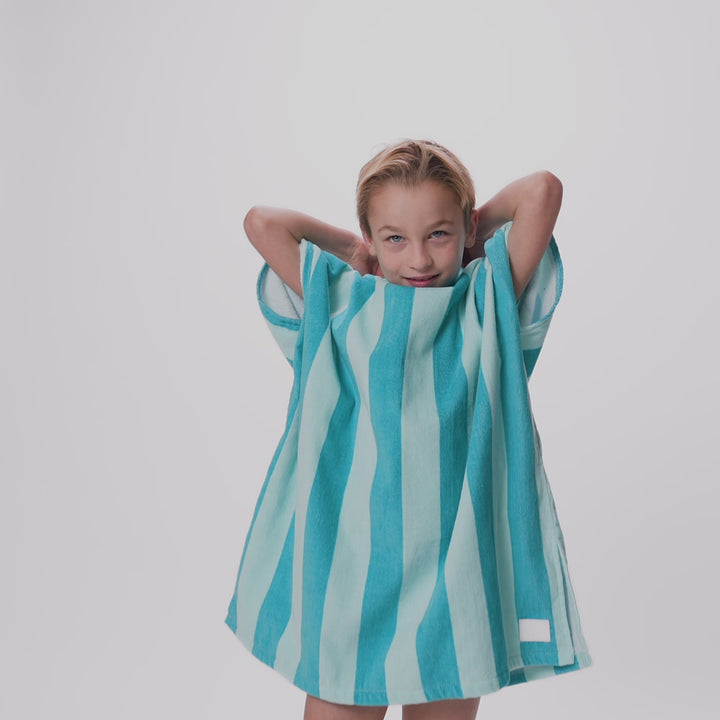 Korall Stripete Badeponcho Barn