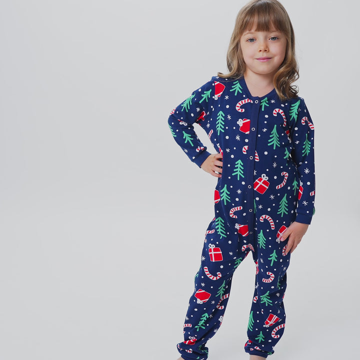 Julemønster Blå Overall Julepysj Barn