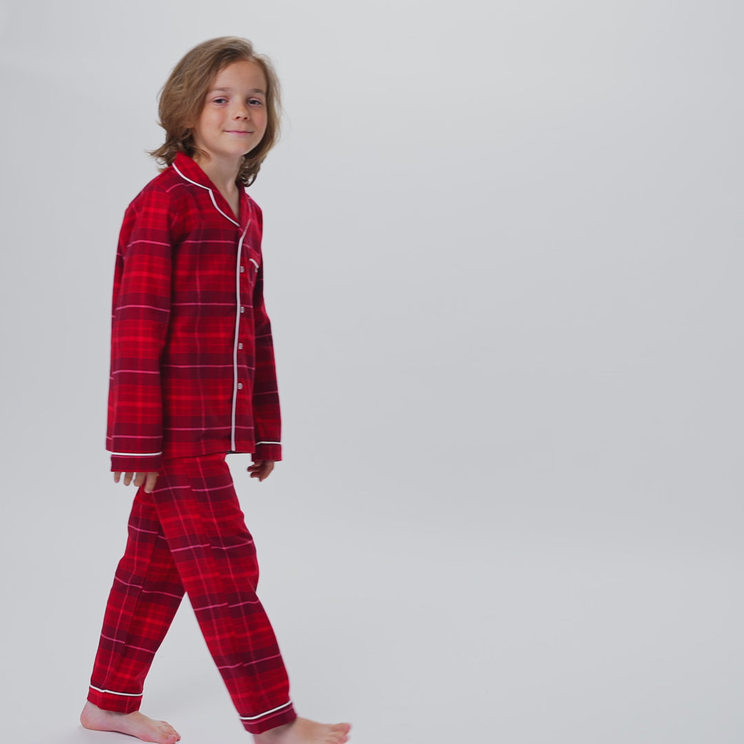 Flanell Rød Julepysj Barn