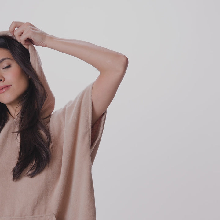 Beige Badeponcho