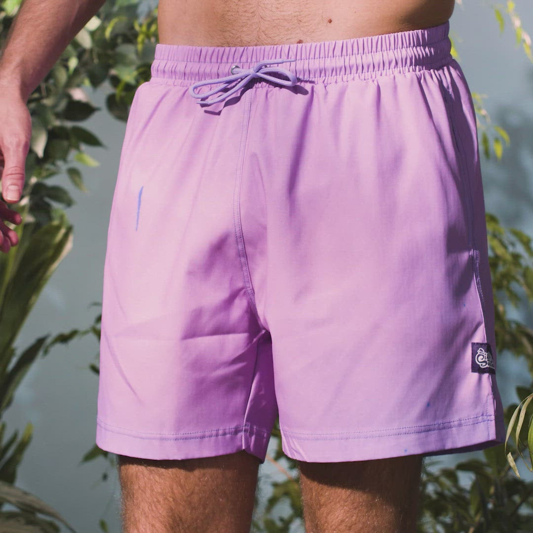 Fargeskiftende Badeshorts Lilla/Rosa Barn