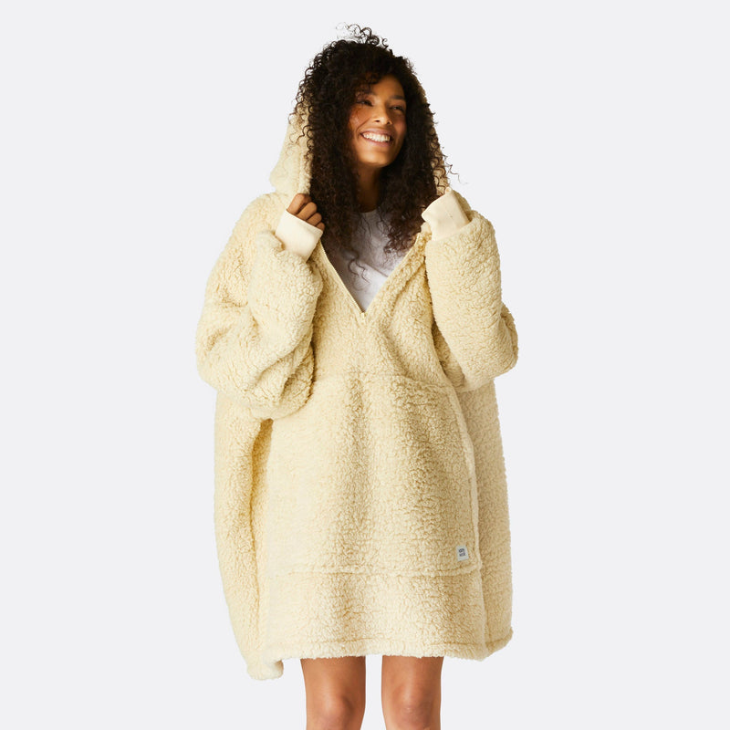 Beige Sherpa HappyHoodie