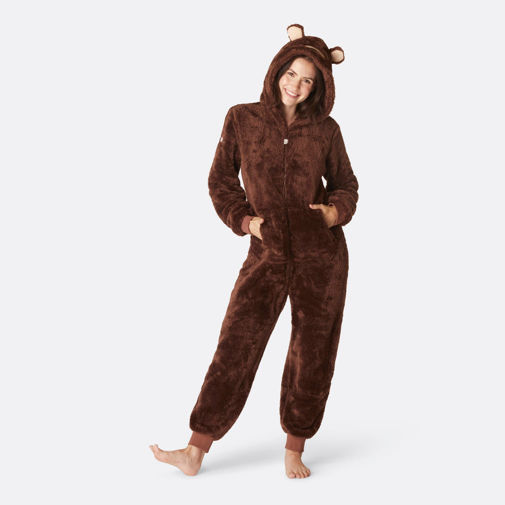 Brun Teddy Onesie Dame