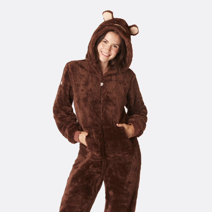 Brun Teddy Onesie Dame