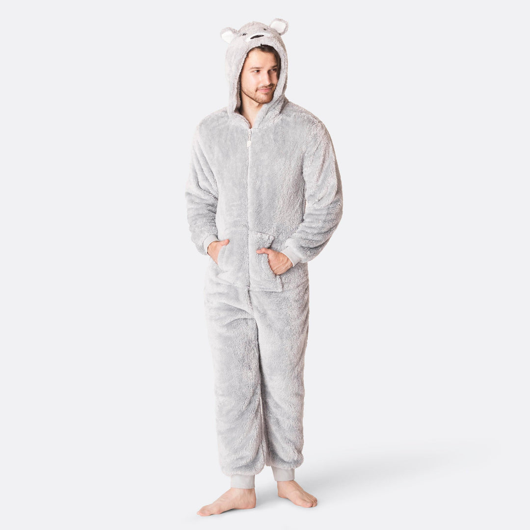 Grå Teddy Onesie Herre