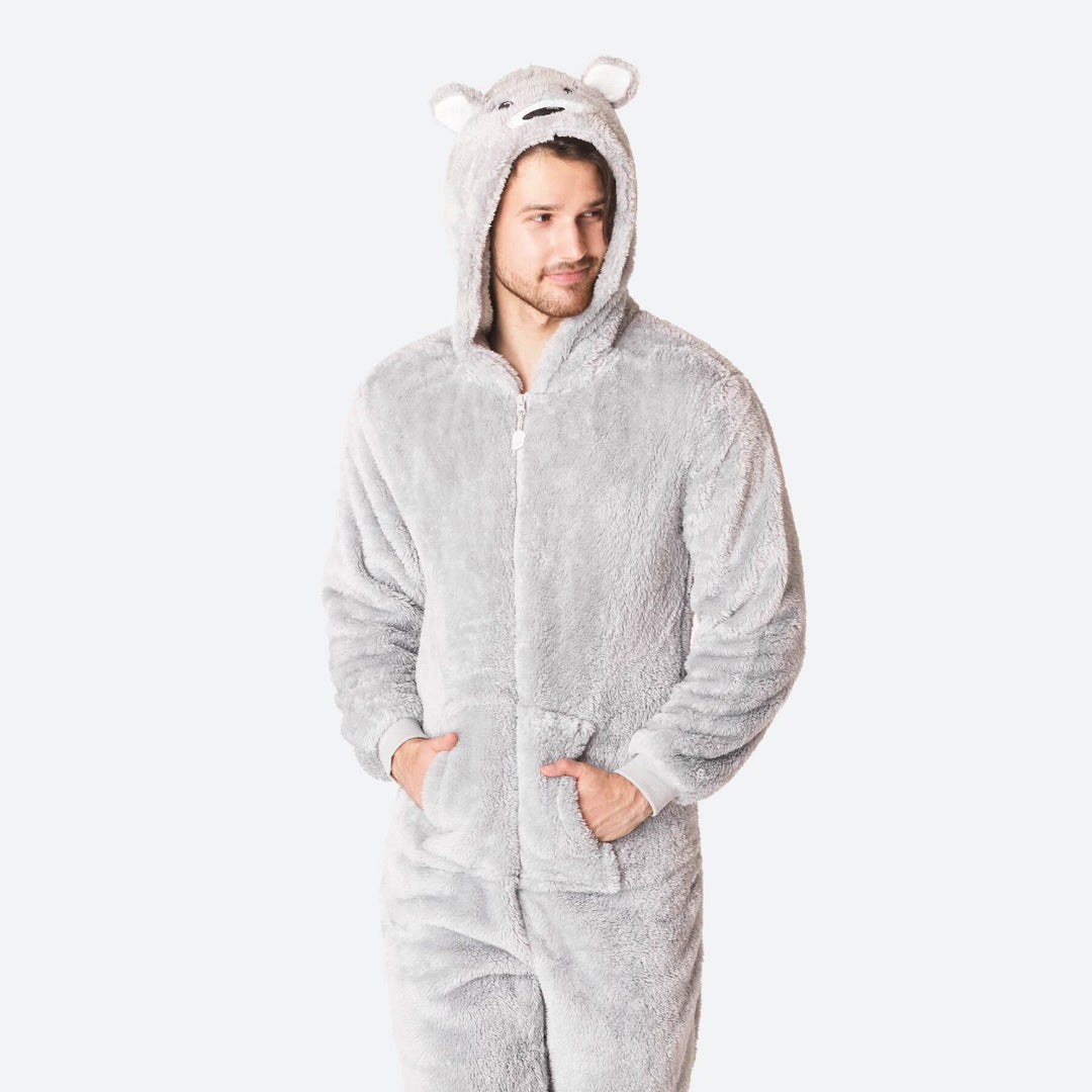 Grå Teddy Onesie Herre