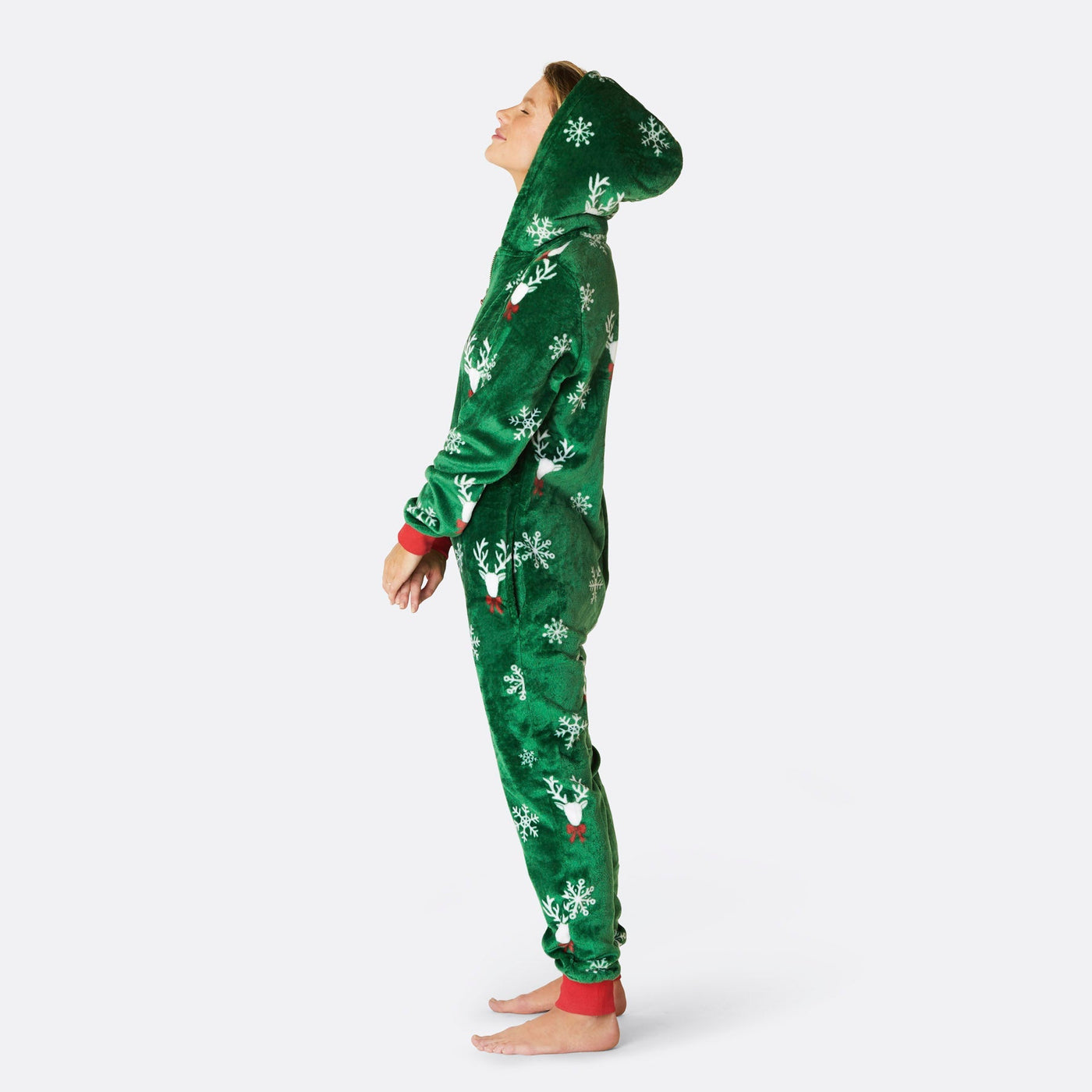 Reinsdyr Grønn Onesie Dame