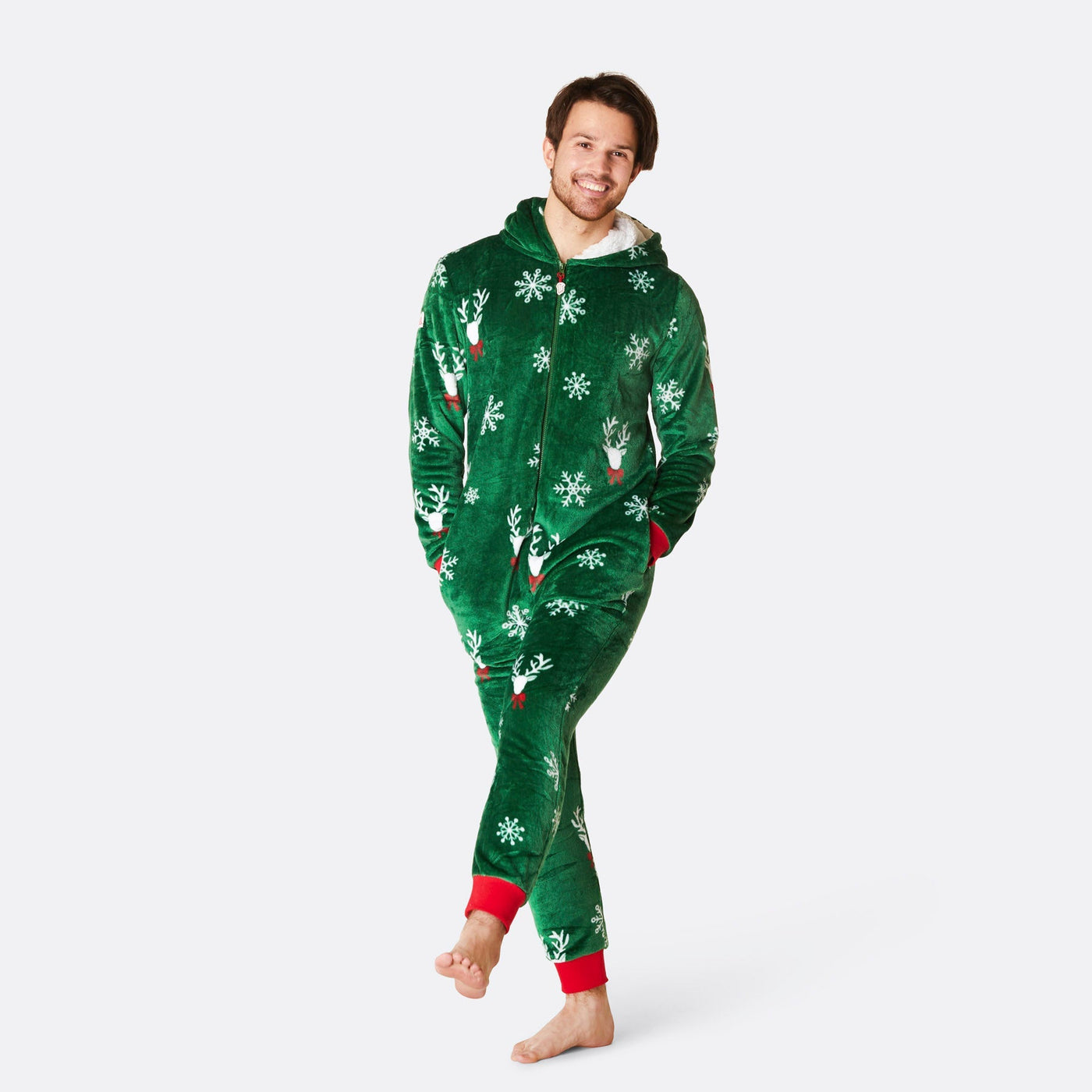 Reinsdyr Grønn Onesie Herre