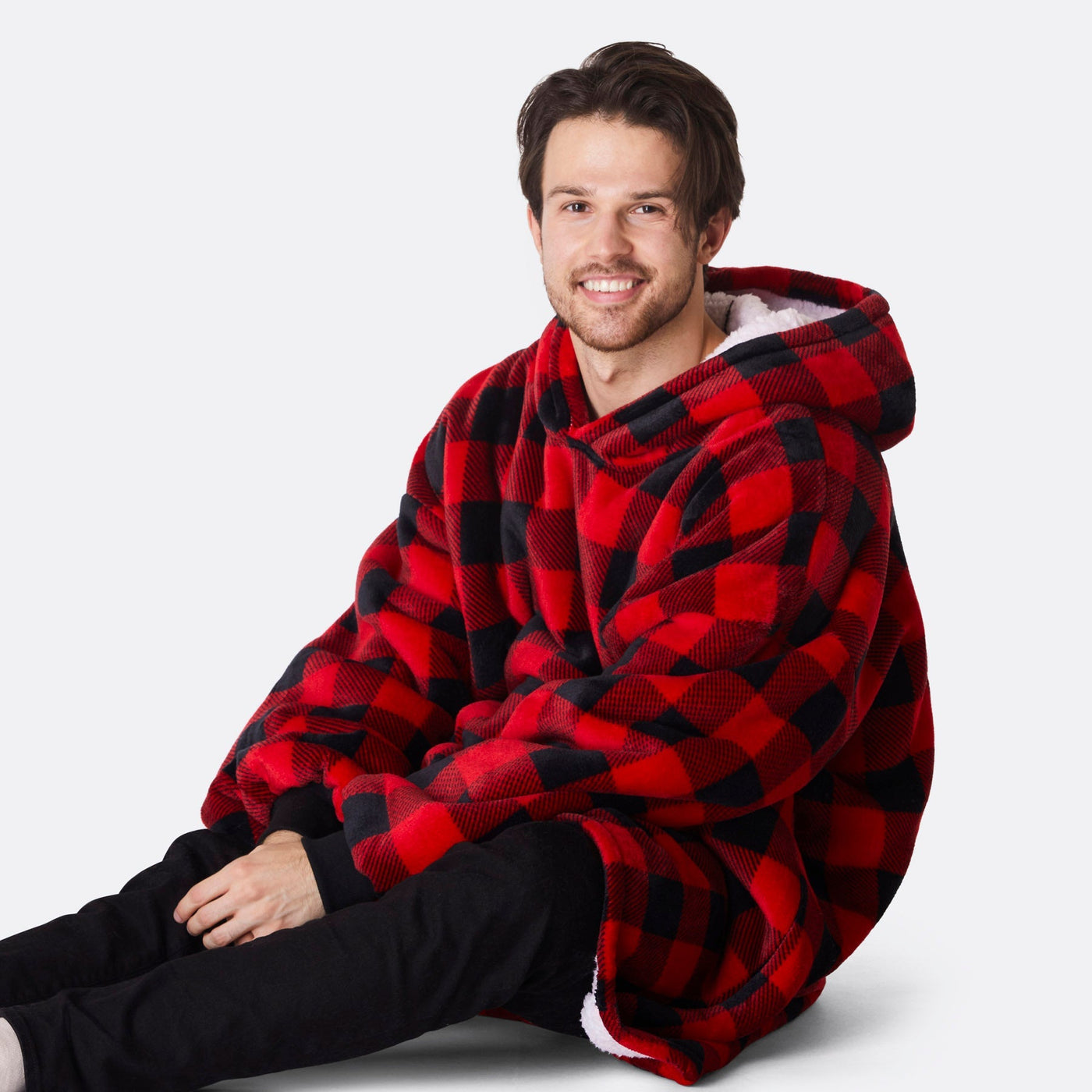 Ruter Rød HappyHoodie